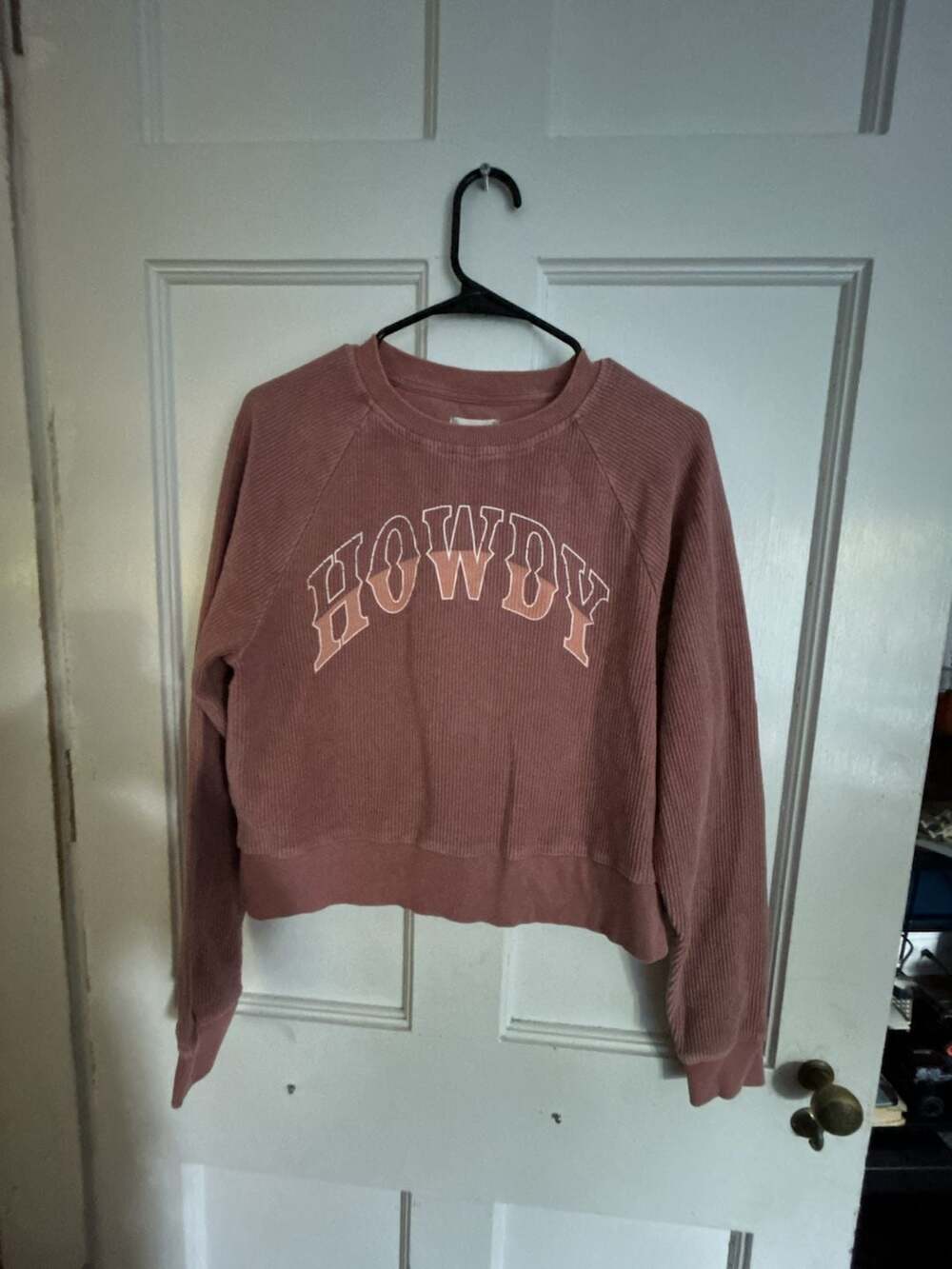 Altar'd State Howdy Corded Cropped Sweatshirt